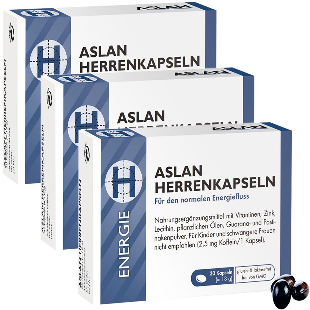ASLAN Men's Capsules, 3-Month Supply, Men's Complex with Zinc, Biotin, Pumpkin Seed Oil and Guarana
