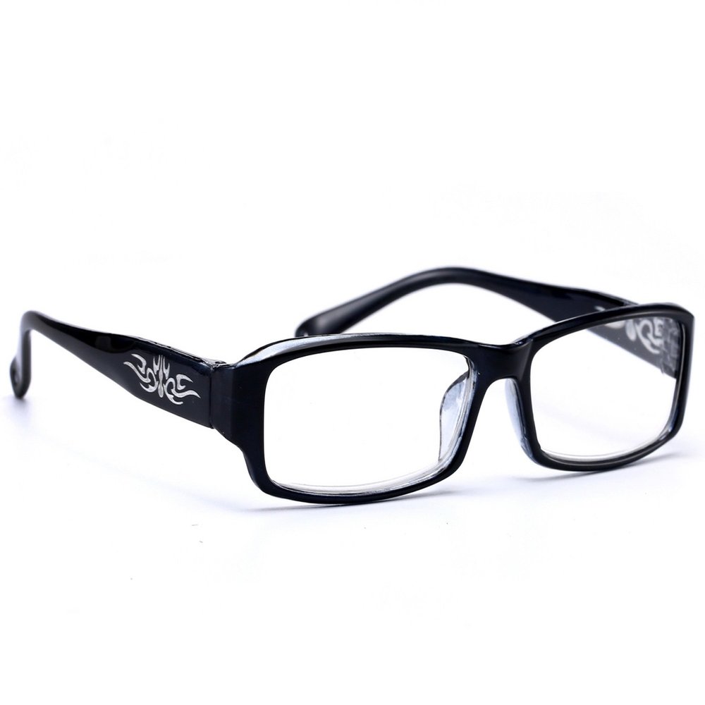 morefaz Unisex Floral Retro Vintage Reading Glasses, Black, +1.00