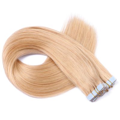 Tape-In Hair Extensions #18 Natural Ash Blonde, 50 cm, 50 Wefts, 100% Remy Human Hair by NOVON Hair Extensions
