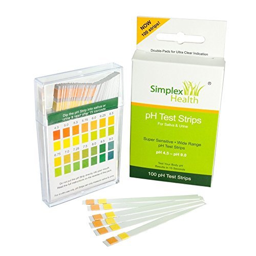 SimplexHealth pH Test Strips (100 Count) for Urine and Saliva