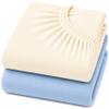 DuDu N Girlie Next2Me Cotton Jersey Fitted Sheets for Baby Crib, 51 x 85 cm, 2-Pack, Cream/Blue view 1