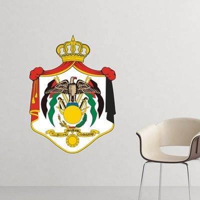 Jordan National Emblem Country Symbol Pattern Removable Wall Sticker, 50 cm