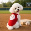 petitebelle Red and White Baseball Cotton T-Shirt Dog Dress view 3