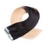 Tape-In Hair Extensions #1B/24 Ombre, 50 cm, 40 Wefts, 100% Remy Human Hair view 1