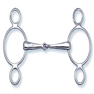 2-in-1 3-Ring Snaffle Bit, 14 cm