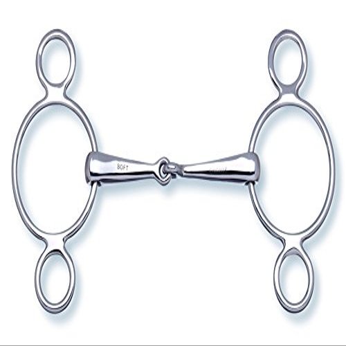 2-in-1 3-Ring Snaffle Bit, 14 cm