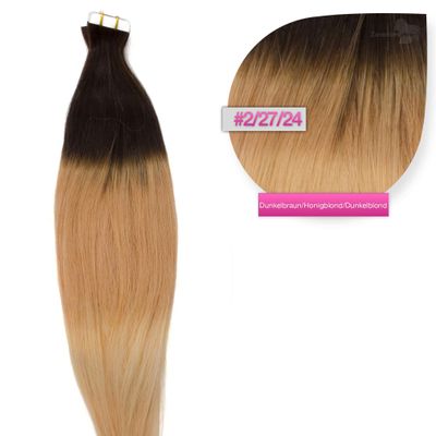Tape-In Ombre Human Hair Extensions, 60 cm, 40 x 2.5 g, 2/27/24