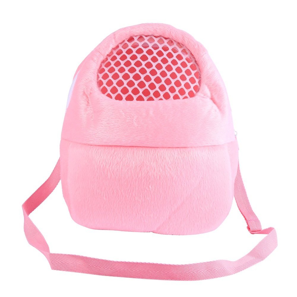 Breathable Small Pet Carrier Backpack with Shoulder Strap, Pink