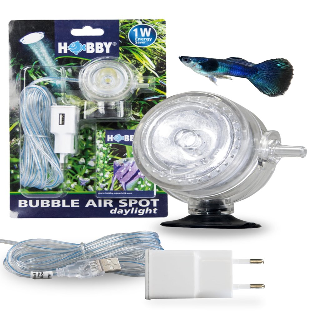 HOBBY Aquaristik Bubble Air Spot Daylight 2-in-1 LED Daylight & Air Diffuser for Aquariums