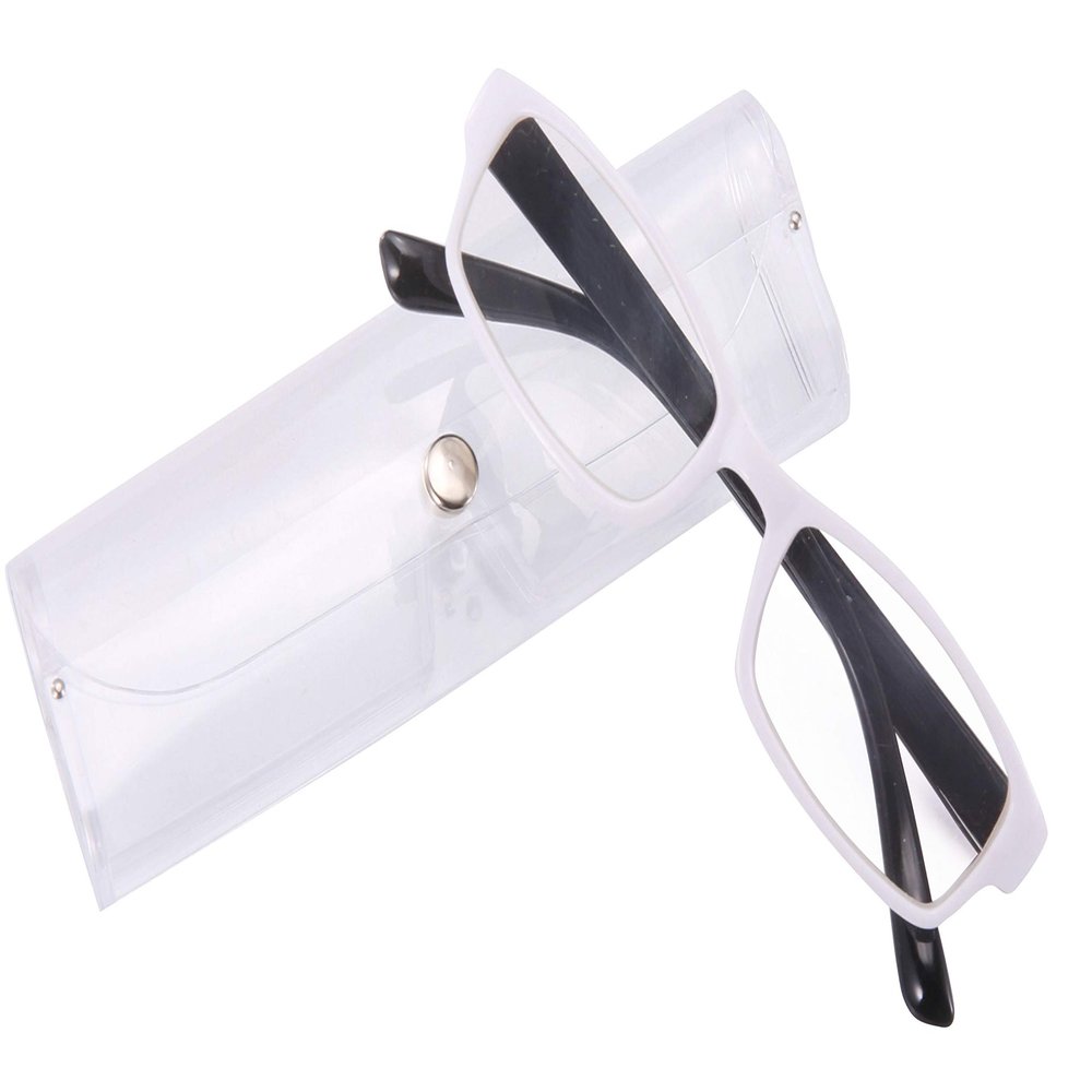 4sold Slim Reading Glasses with Case - Retro Black/Brown