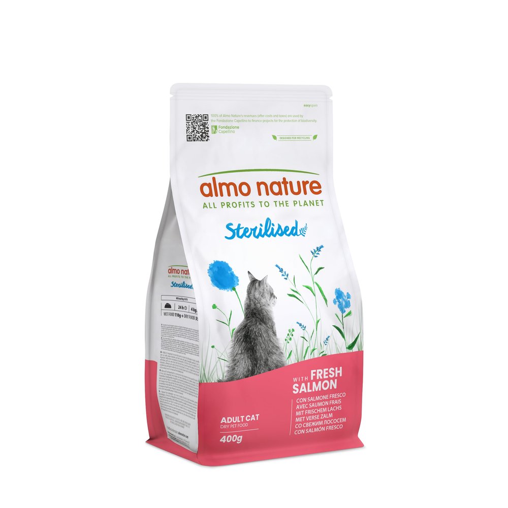 Almo Nature Sterilised - Dry Food for Sterilized Cats with Fresh Salmon - 400g