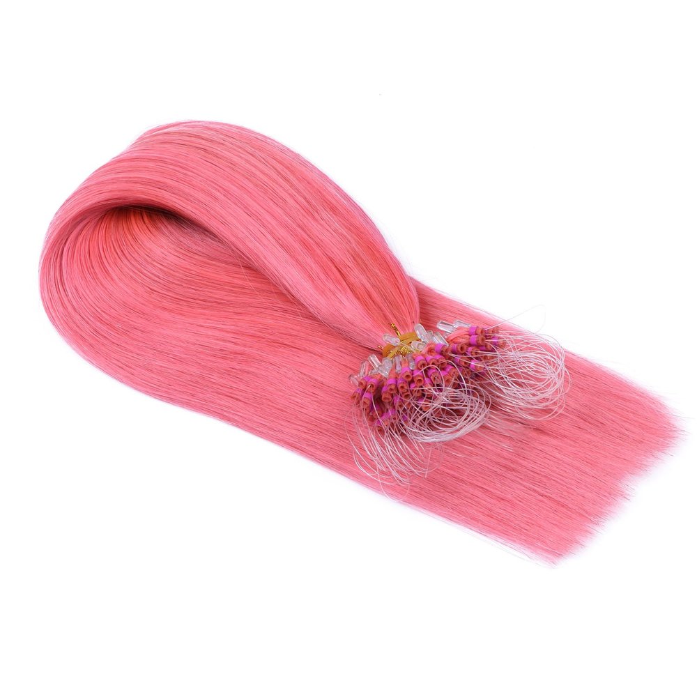 Micro-Ring/Loop Hair Extensions #PINK, 60 cm, 300 Strands, 1 g