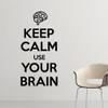 Keep Calm and Use Your Brain Wall Decal, Black and Red, 40 cm view 1