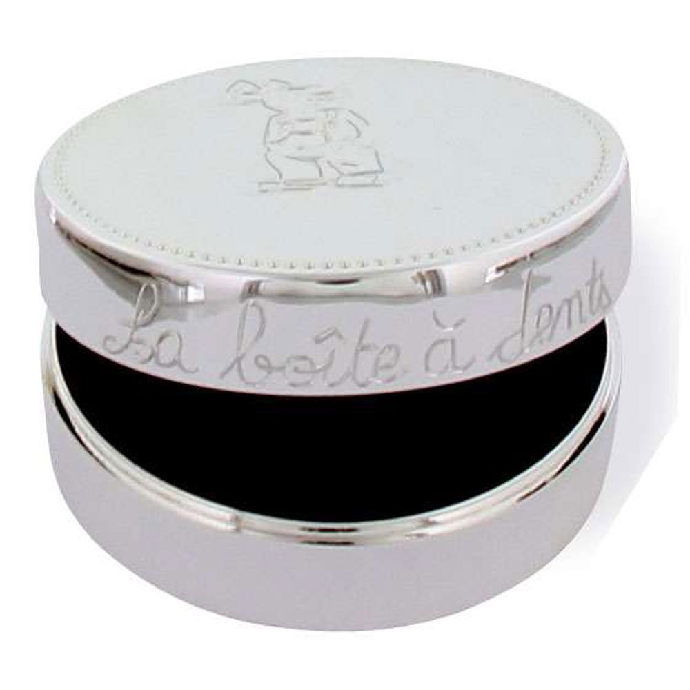 SF Schmuck Mouse Tooth Box with Engraving (Specify First Name When Ordering), Children's, Silver-Colored Metal (BD)