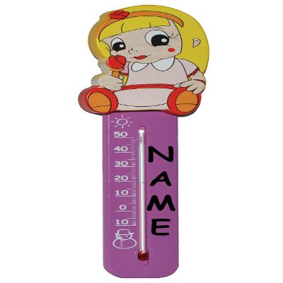 Wooden Thermometer – Princess with Rose, Personalized