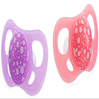 Twistshake Baby Pacifiers, 2-Pack | Orthodontic Shape | Ultra-Light | Soft Silicone Nipple | BPA-Free | For Babies 0–6 Months | Pink/Purple