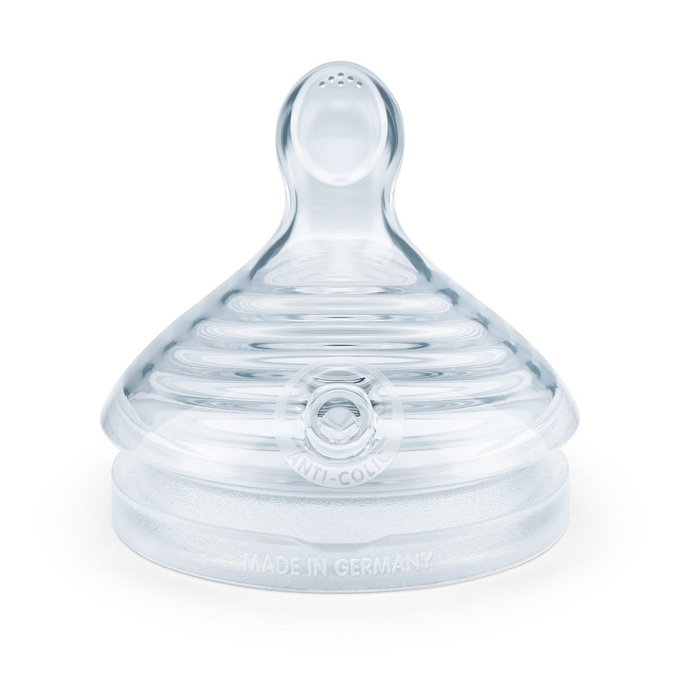 NUK Nature Sense Bottle Nipples, Breast-Like Silicone, BPA-Free, 2-Pack