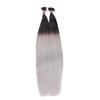 Keratin Bonding #1B/Silver Ombre, 50 cm, 250 Strands, 100% Remy Human Hair U-Tip Extensions view 3