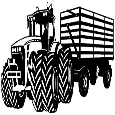 Samunshi Large Tractor with Trailer Wall Decal for Kids' Rooms, 120 x 50 cm, Black