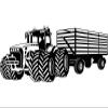 Samunshi Large Tractor with Trailer Wall Decal for Kids' Rooms, 120 x 50 cm, Black view 2