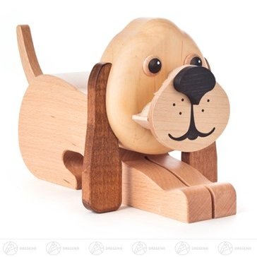 Rudolphs Schatzkiste Dog Eyeglass Holder, 10.5 x 13 x 22 cm, New, Erzgebirge