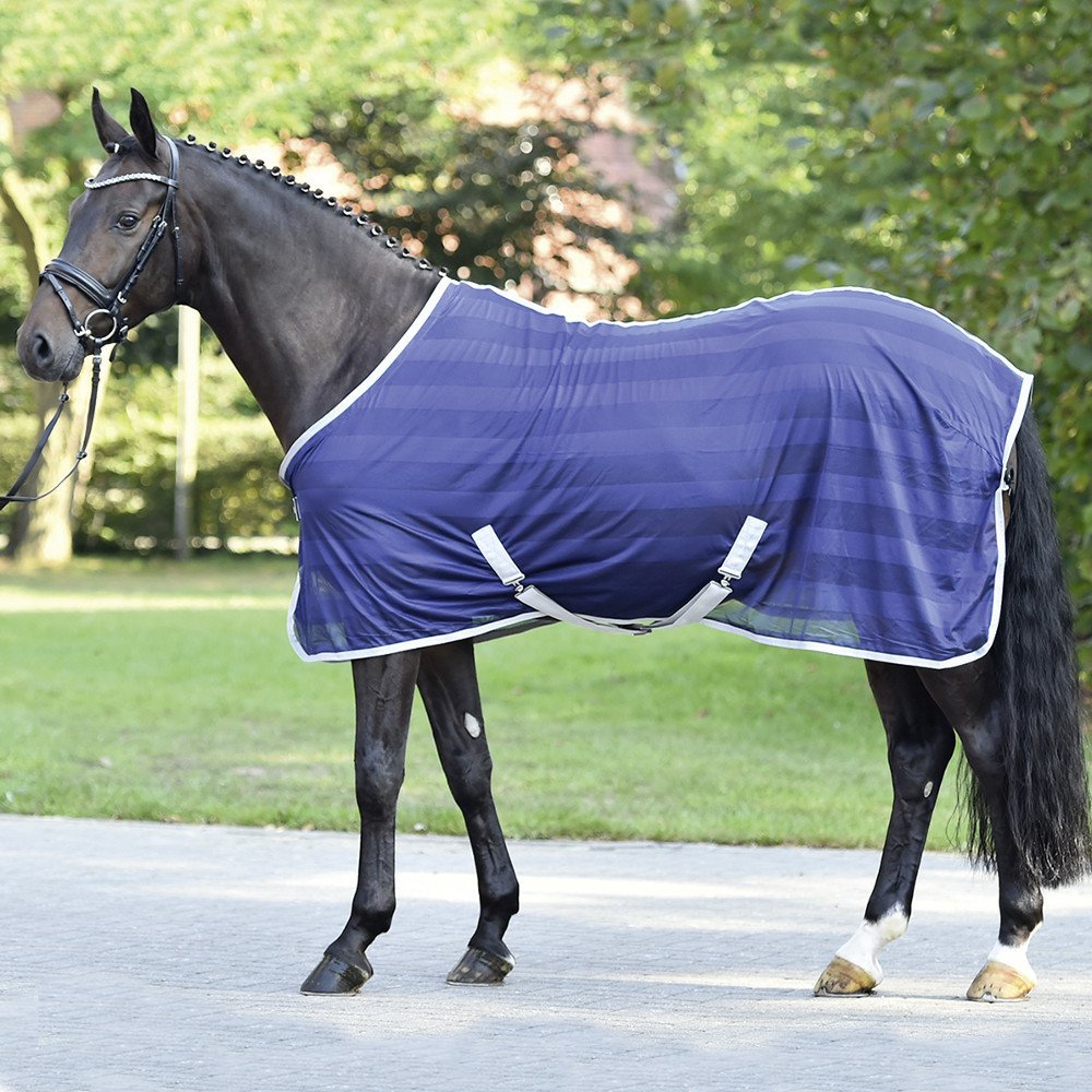 BUSSE STRIPE Transport Fly Sheet, Navy (Silver), Back Length 115 cm