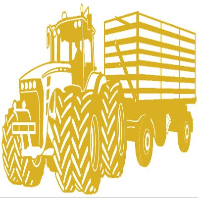 Samunshi Large Tractor with Trailer Wall Decal for Kids’ Rooms, 8 Sizes and 20 Colors (140 x 59 cm, Metallic Gold)