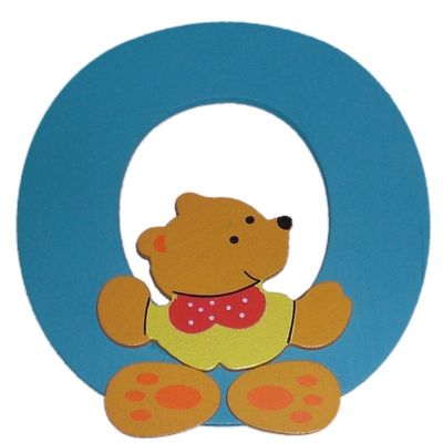 Bieco Wooden Letter O, Blue, Br-Design