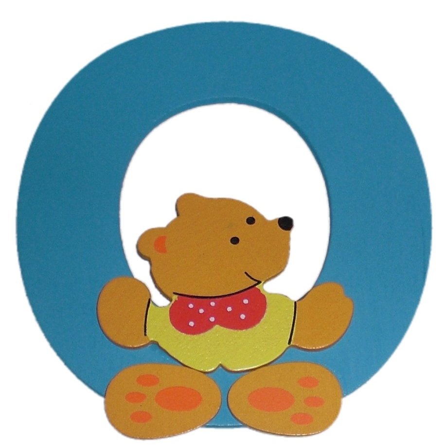 Bieco Wooden Letter O, Blue, Br-Design