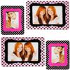 12-Piece Photo Frame Wall Sticker Set, Black/Pink/Rose Dots view 1