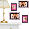 12-Piece Photo Frame Wall Sticker Set, Black/Pink/Rose Dots view 4