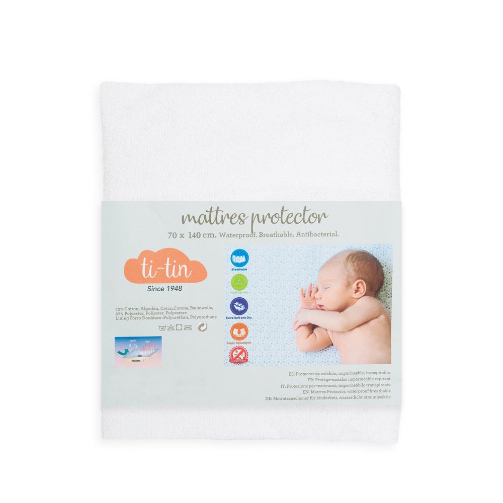Cotton Mattress Protector for Baby Crib, 70 x 140 cm