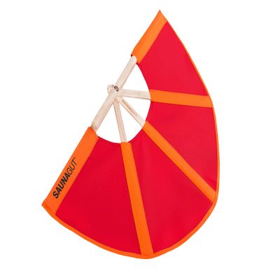 Saunagut Small Ash Sauna Infusion Fan, Orange and Red