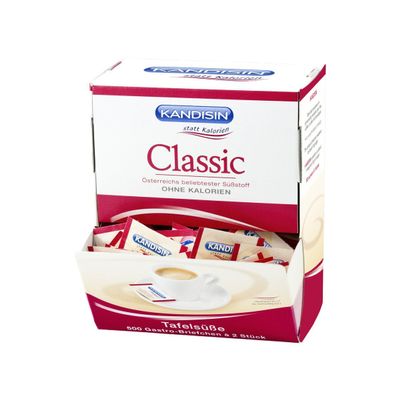 Kandisin Classic Tabletop Sweetener, 500 Catering Sachets with 2 Tablets Each, 1 Pack