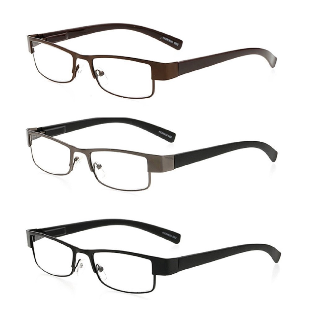 MELARIO Half-Rim Reading Glasses (1–3-Piece Value Set) (1 Piece, +1.0 Diopter, Gray)