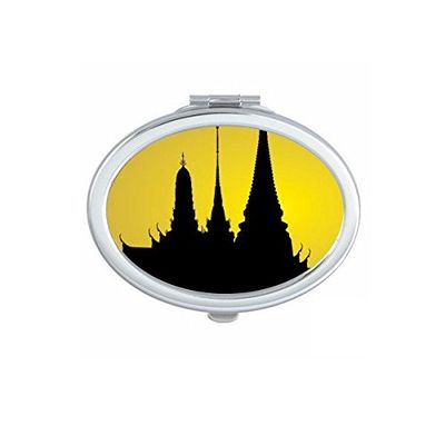 DIYthinker Thailand Shadow Temple Art Oval Compact Makeup Mirror