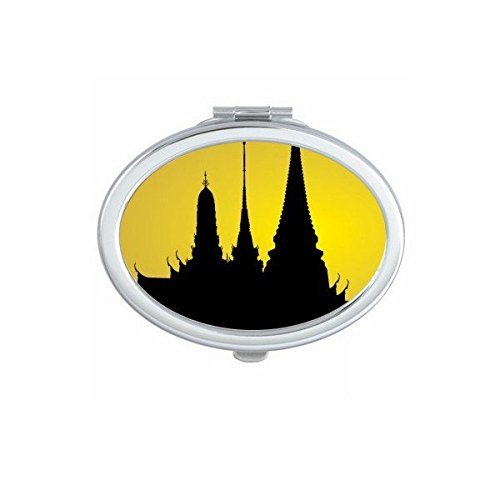 DIYthinker Thailand Shadow Temple Art Oval Compact Makeup Mirror