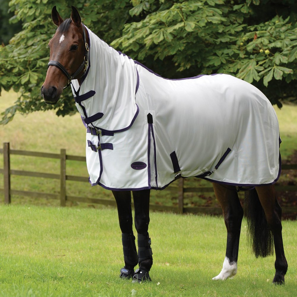 WeatherBeeta ComFiTec Essential Mesh Combo Neck Fly Sheet, White/Purple