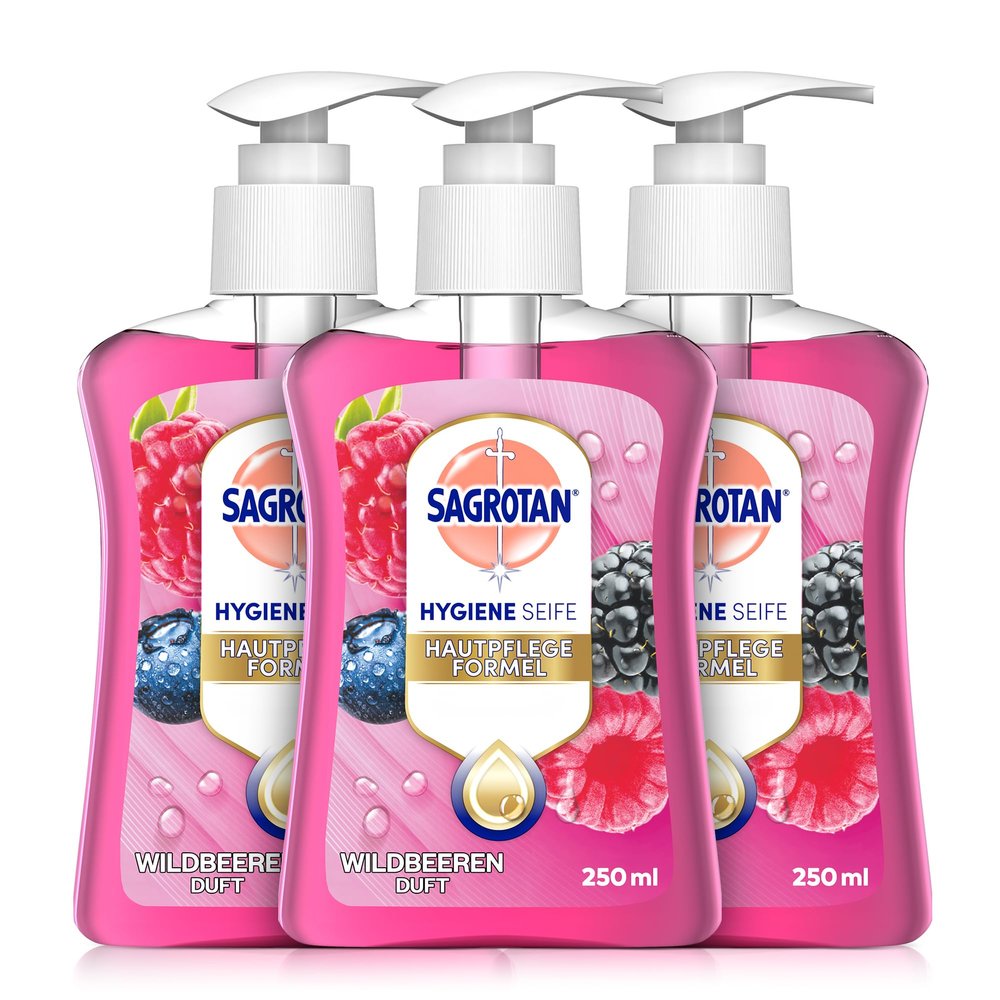 Sagrotan Blackberry & Forest Berries Hand Soap, 3 x 250 ml