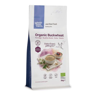 Wholefood Earth Organic Buckwheat 2 kg | GMO-Free | Vegan | Source of Fiber | Certified Organic