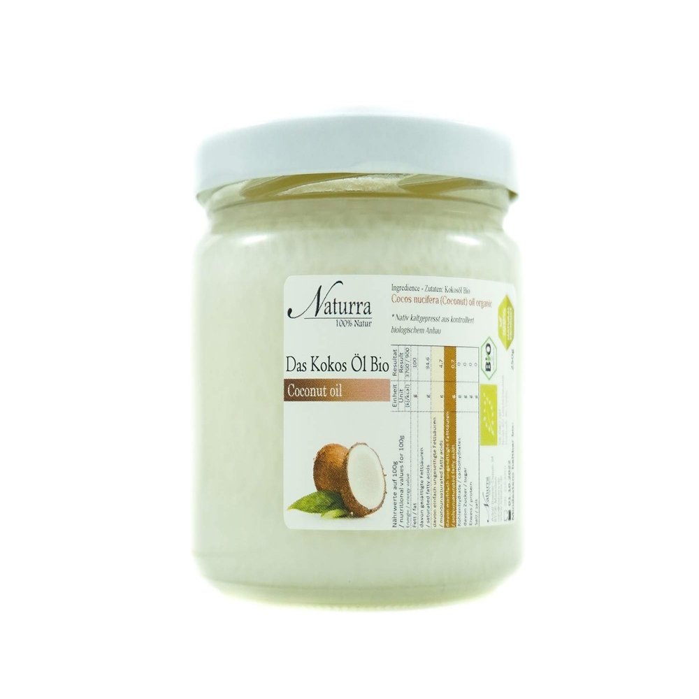 Naturra Organic Virgin Coconut Oil, Cold-Pressed, Unrefined, 250 g Glass Jar