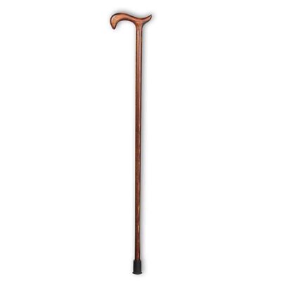 1x Behrend Wooden Walking Cane with Derby Handle, Brown