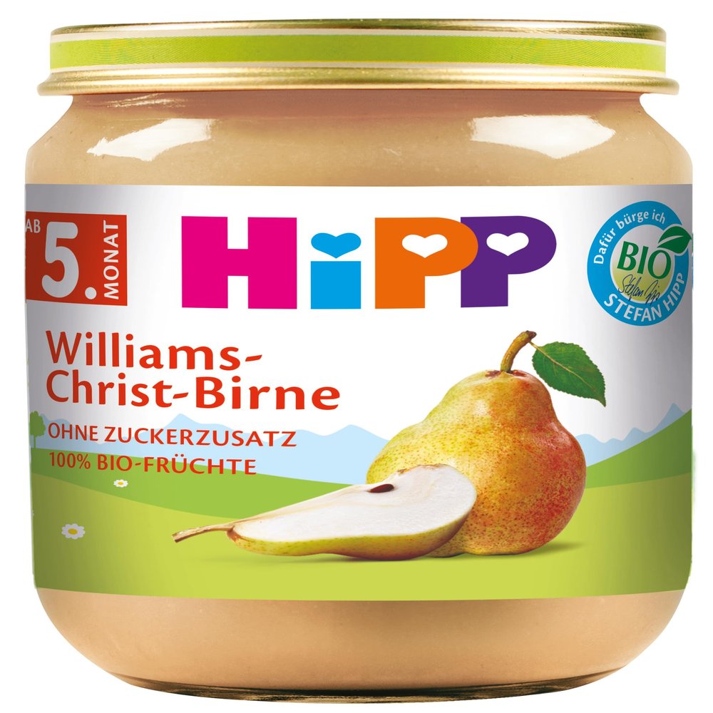 HiPP Organic Williams-Christ Pear (6 x 125 g), Baby Jars from 5 Months