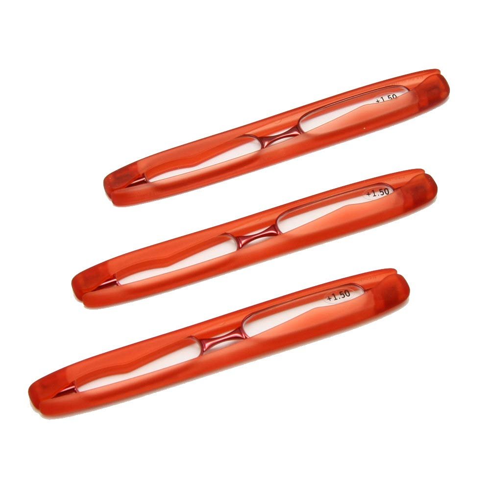 EnzoDate 3-Pack Foldable Reading Glasses, Mini Pocket Readers, +1.0 to +3.5
