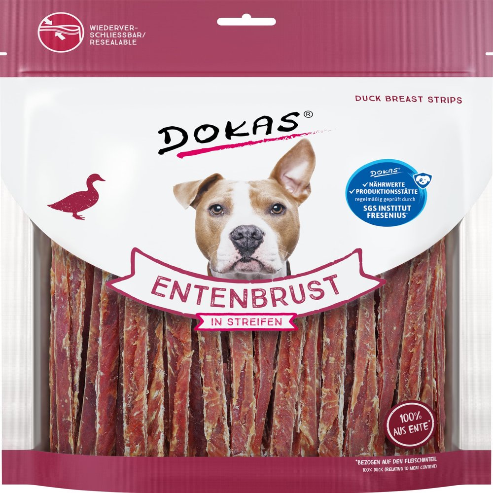 DOKAS Grain-Free Premium Duck Breast Strips for Dogs, 500 g