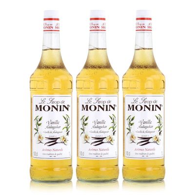 Monin Vanilla Syrup, 1 L, 3-Pack