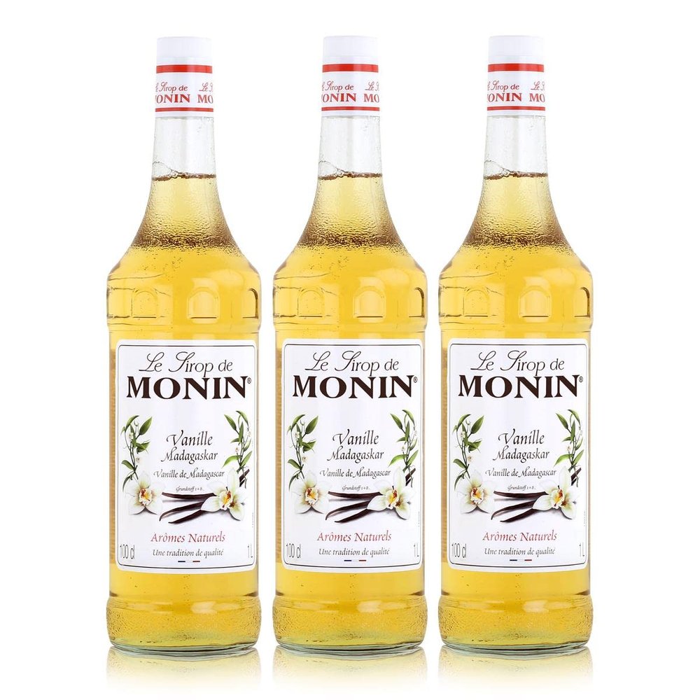 Monin Vanilla Syrup, 1 L, 3-Pack