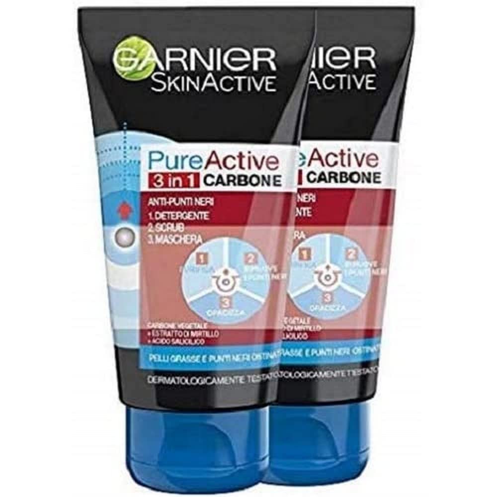Garnier Pure Active 3-in-1 Cleanser with Charcoal, 150 ml