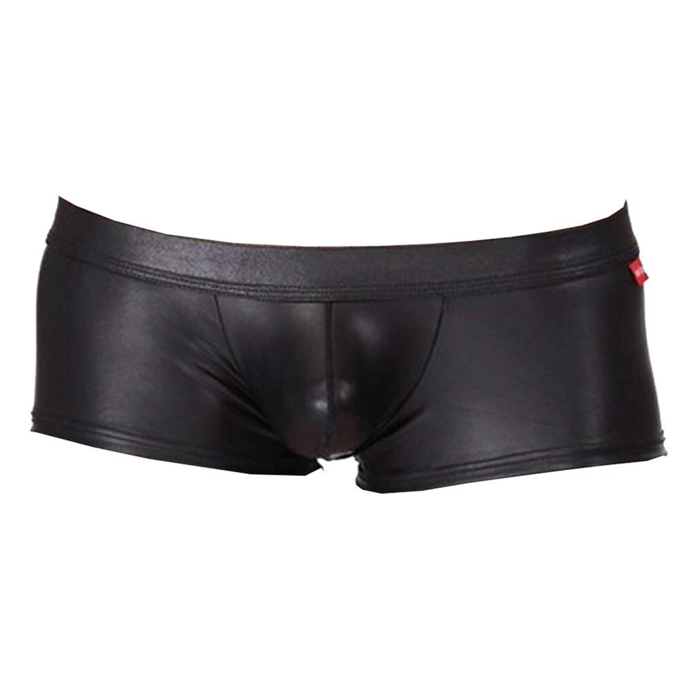 JJ Store Men's Wet-Look Leather-Style Boxer Briefs