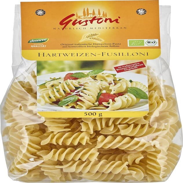 Gustoni Organic Durum Wheat Fusilloni, Bronze-Cut (6 x 500 g)
